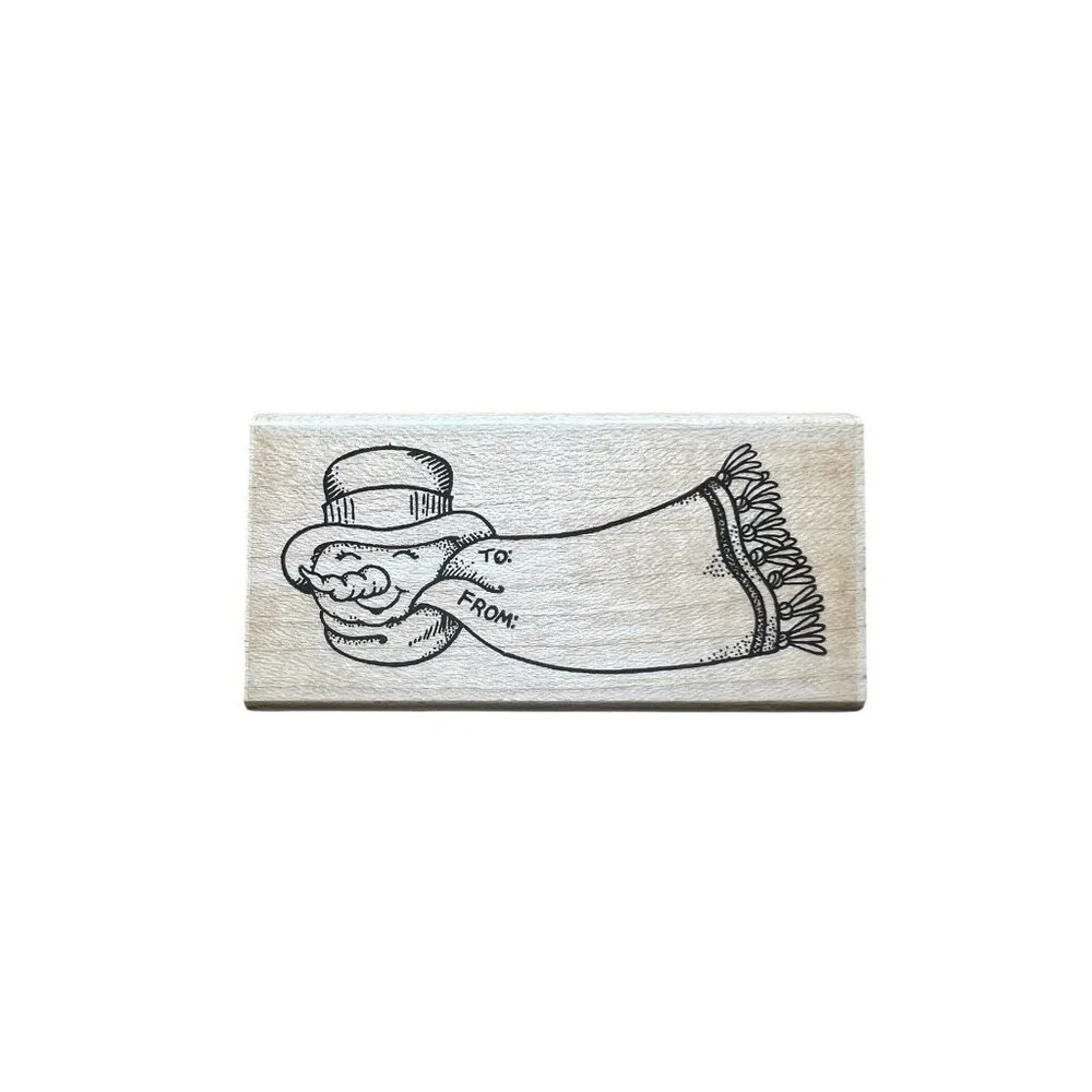 Penny Black Rubber‎ Stamp To: From: Snowman Holiday 1991 108E 3 X 1 1/2”